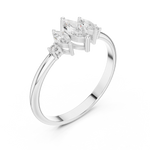 Gold Ring HLR-93, White Gold, view 2