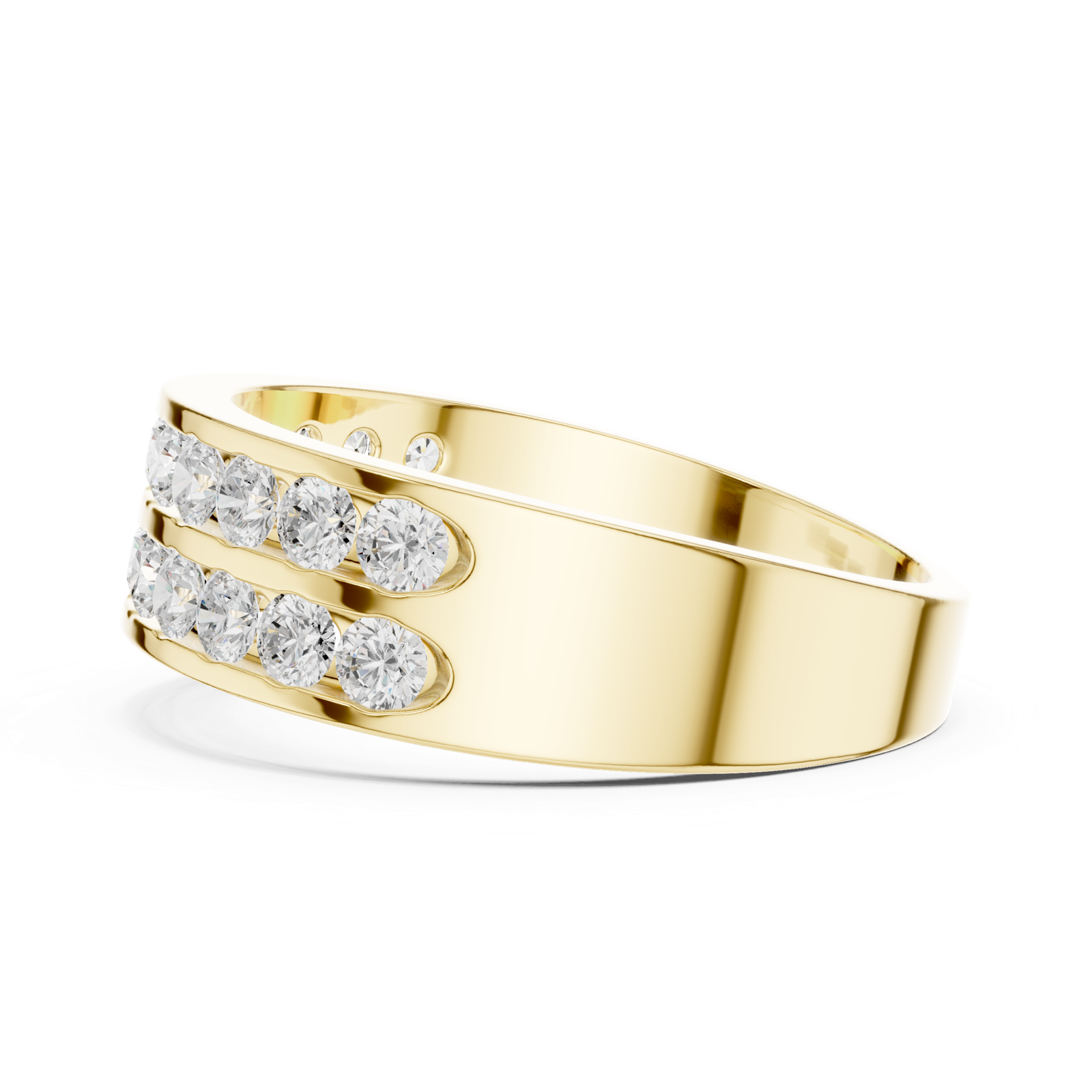 14K Solid Gold Lab Diamond Eternity Ring, Yellow Gold, view 3