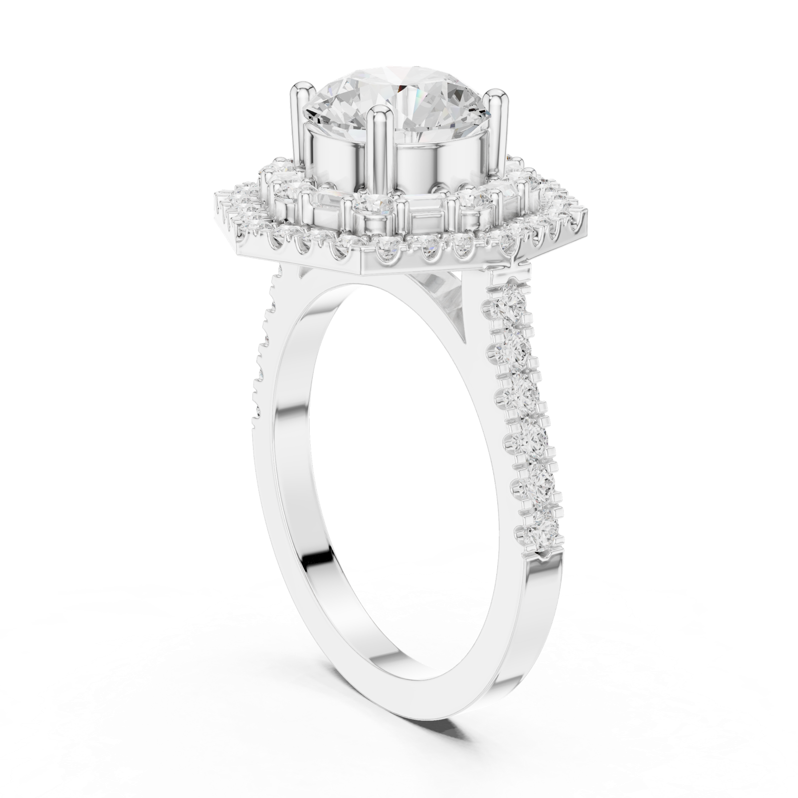 Gold Ring DDLR-326, White Gold, view 1