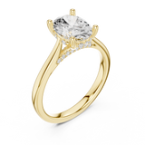 Gold Ring DDLR-163, Oval center stone, Yellow Gold, view 2