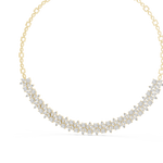 14K Solid Gold Lab Diamond Station Necklace, Yellow Gold, view 2