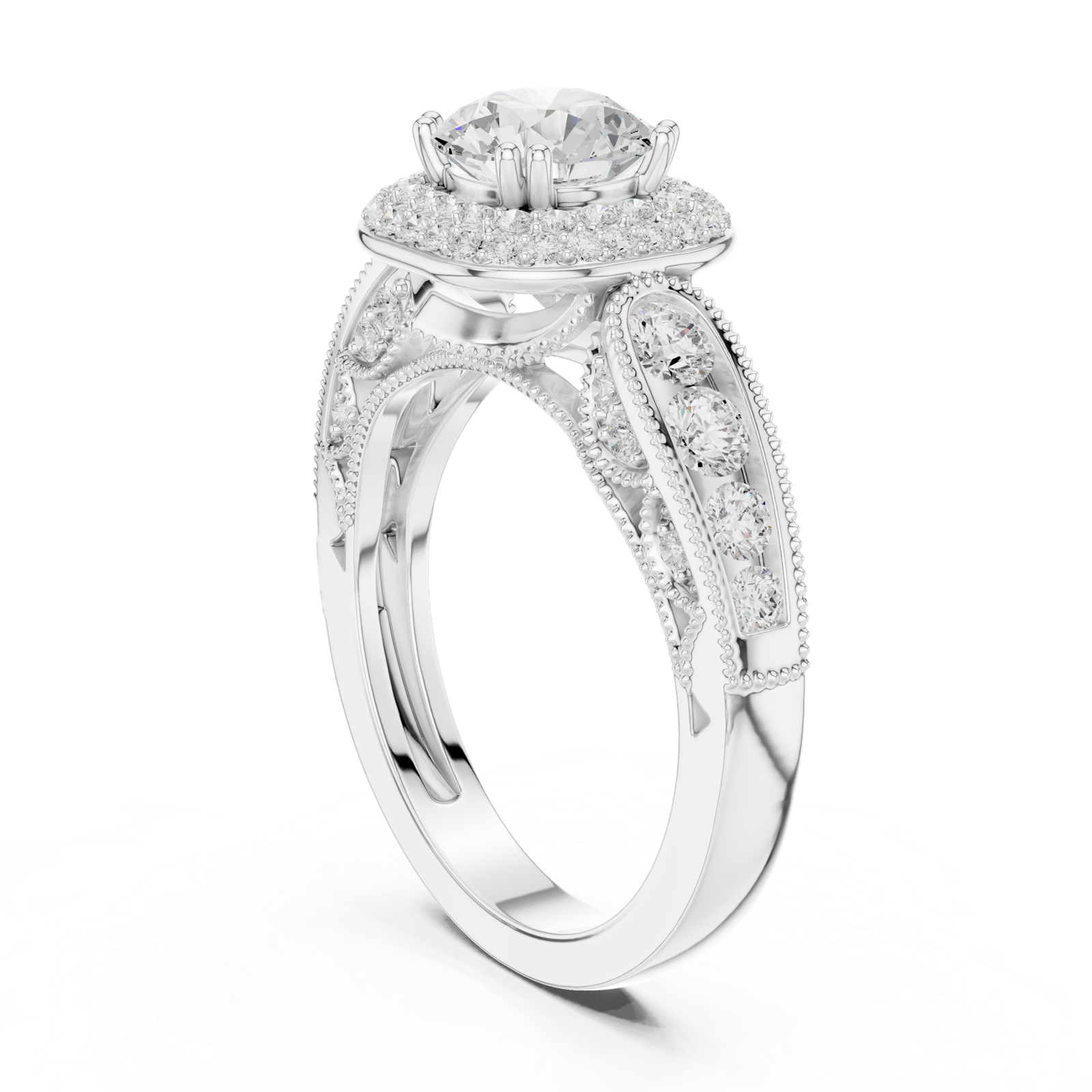 Gold Ring DDLR-776, White Gold, view 1