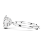 Gold Ring DDLR-170, Oval center stone, White Gold, view 3