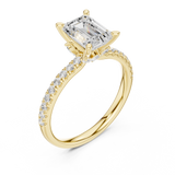 Gold Ring, Emerald center stone, Yellow Gold, view 2