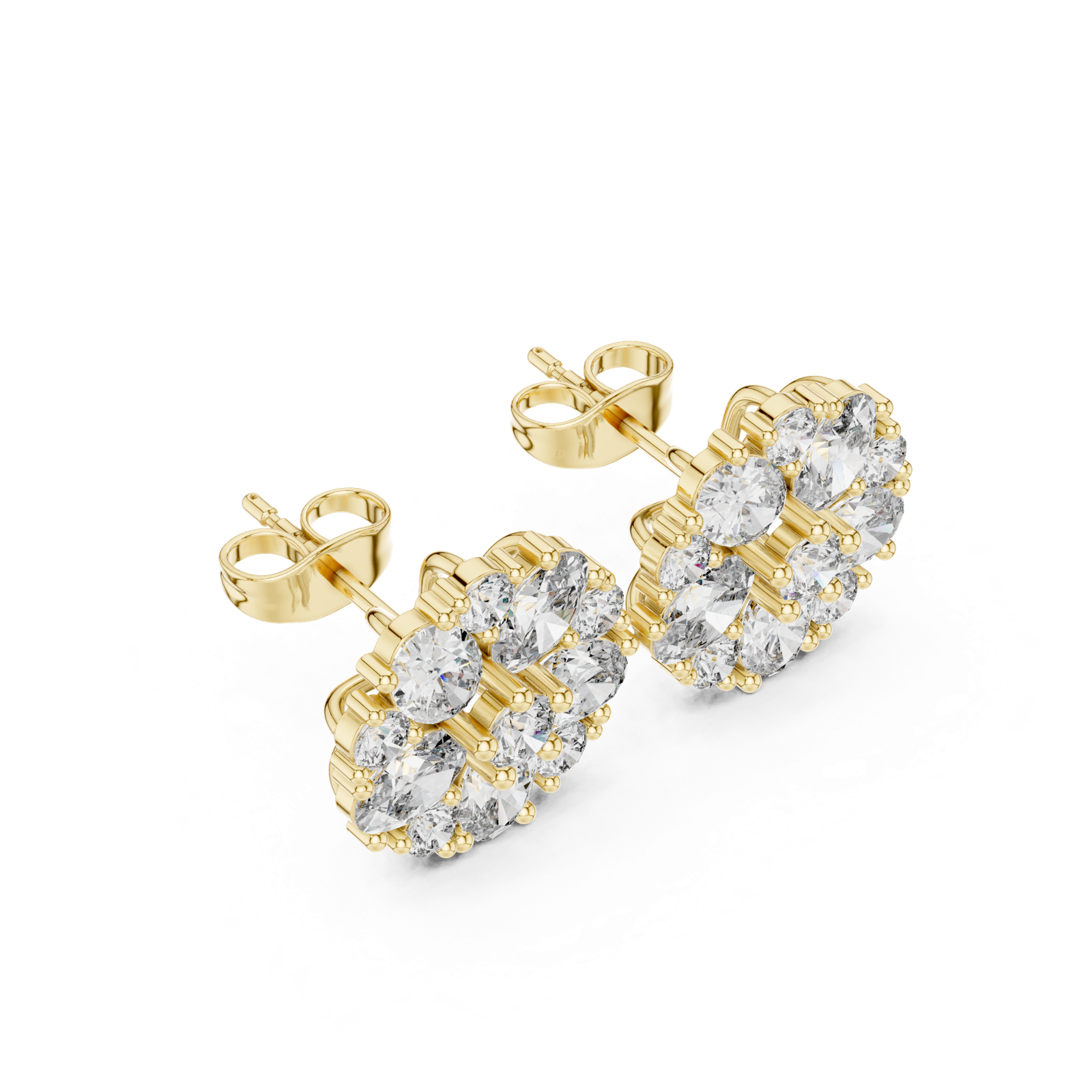 Gold Earrings AGDER-229, Yellow Gold, view 2