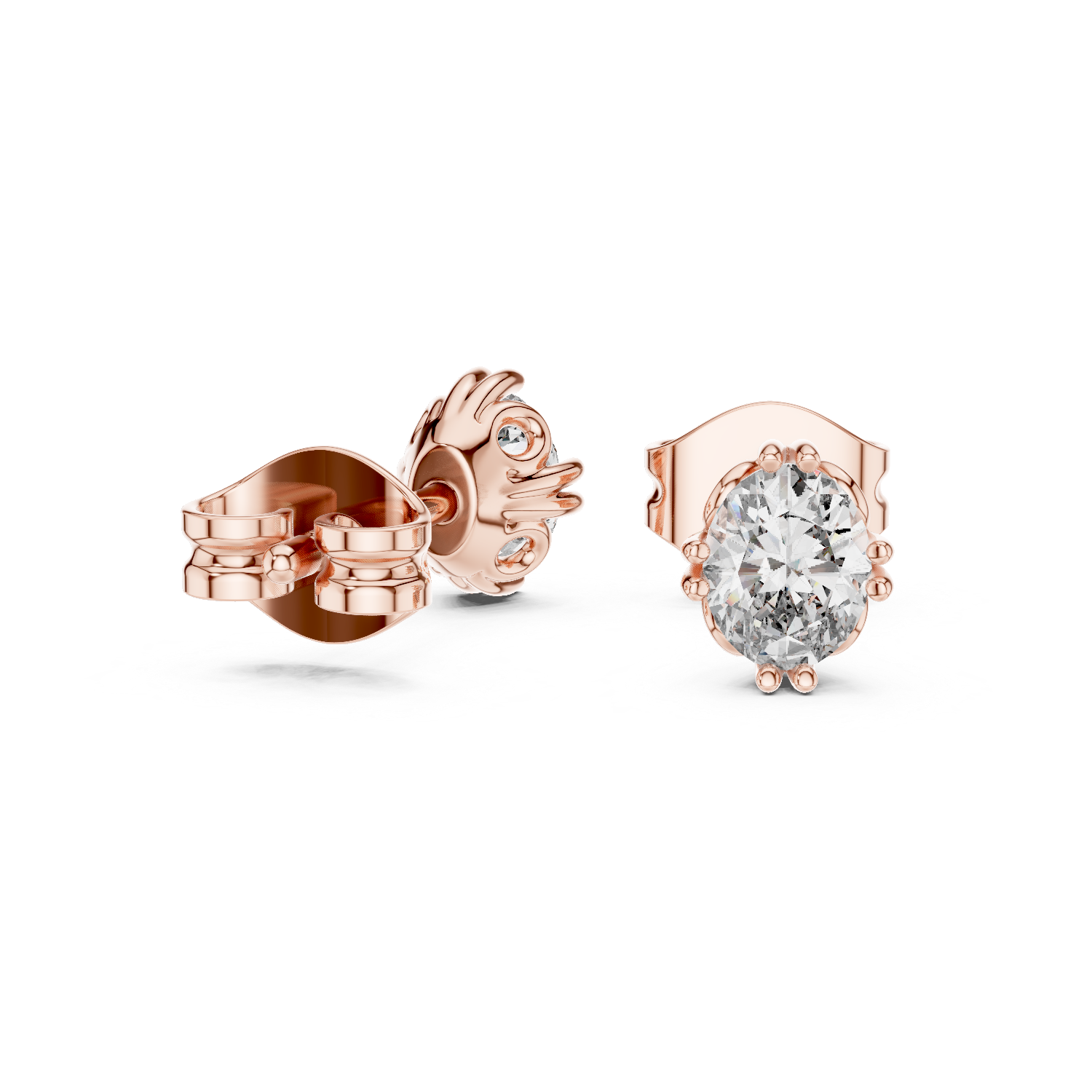 Gold Earrings GER-0365, Rose Gold