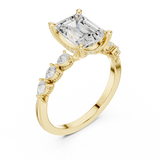 Gold Ring, Emerald center stone, Yellow Gold, view 2