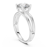 Gold Jewelry L36-9, Cushion center stone, White Gold, view 1