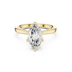 Gold Ring DDLR-176, Marquise center stone, Yellow Gold, view 4
