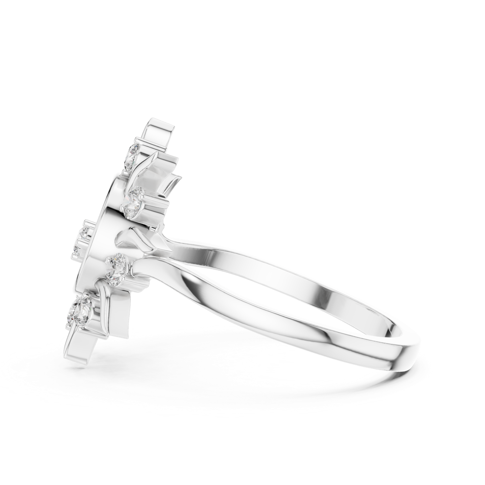 Gold Ring DR-6294, White Gold, view 3
