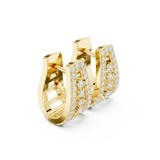 14K Solid Gold Lab Diamond Cluster Earrings, Yellow Gold, view 1