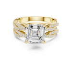 Gold Ring, Asscher center stone, Yellow Gold, view 4