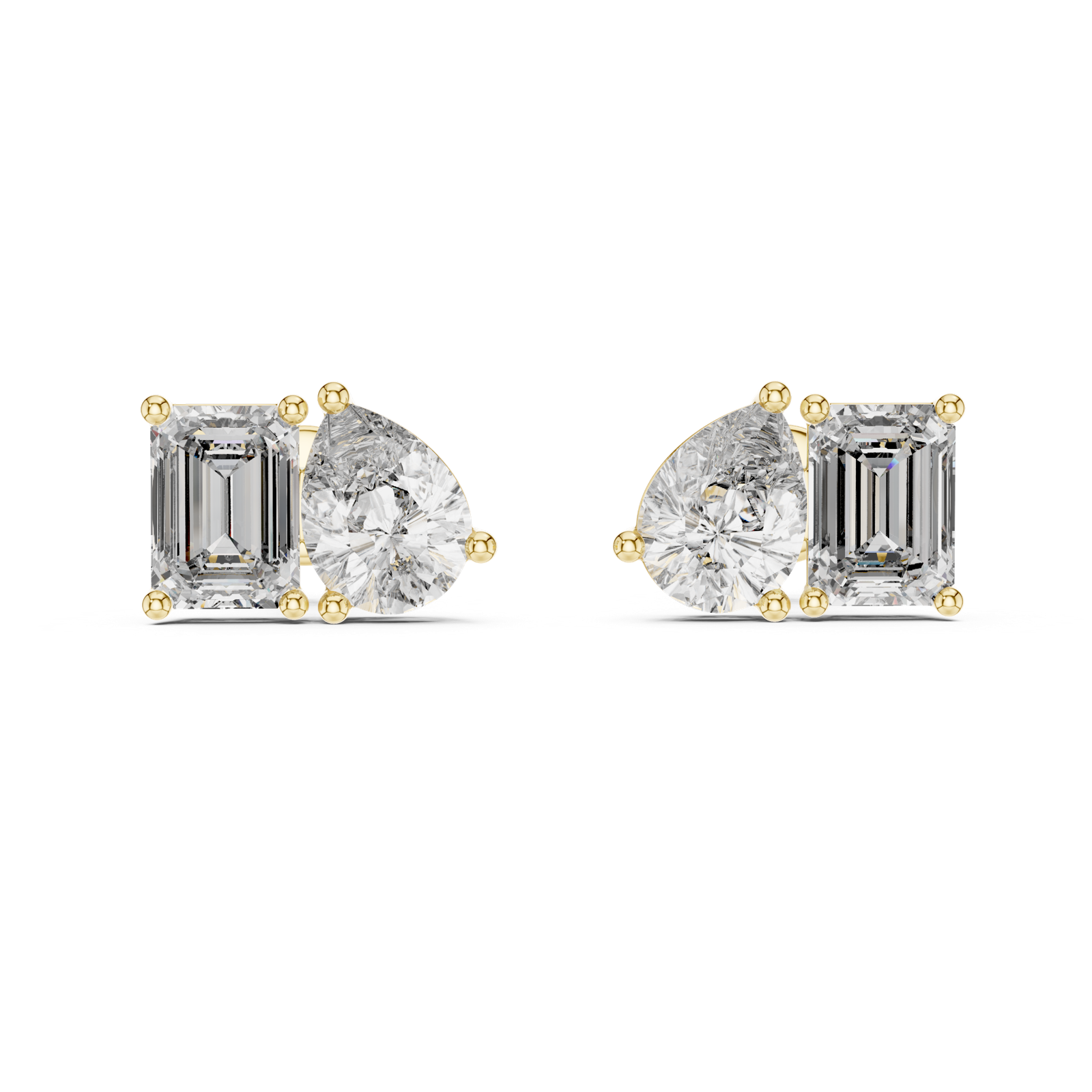 Gold Earrings L02-32, Yellow Gold