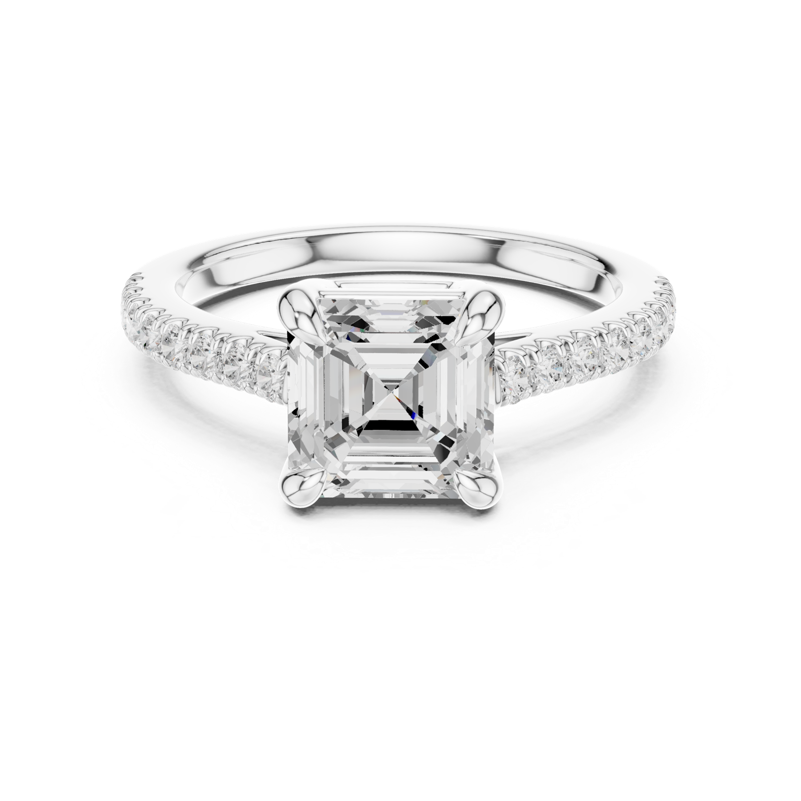 Gold Ring DDLR-874, White Gold, view 4