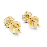 14K Solid Gold Lab Diamond Flower Cluster Earrings, Yellow Gold, view 3