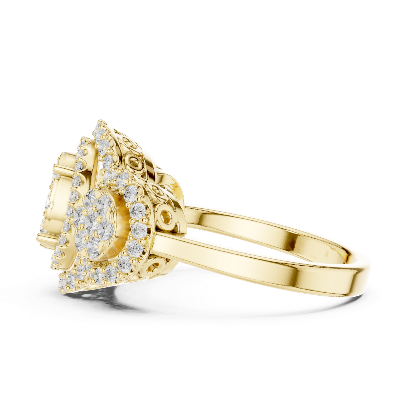 Gold Ring DDLR-453, Yellow Gold, view 3