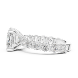 Gold Ring DDLR-087, Cushion center stone, White Gold, view 3