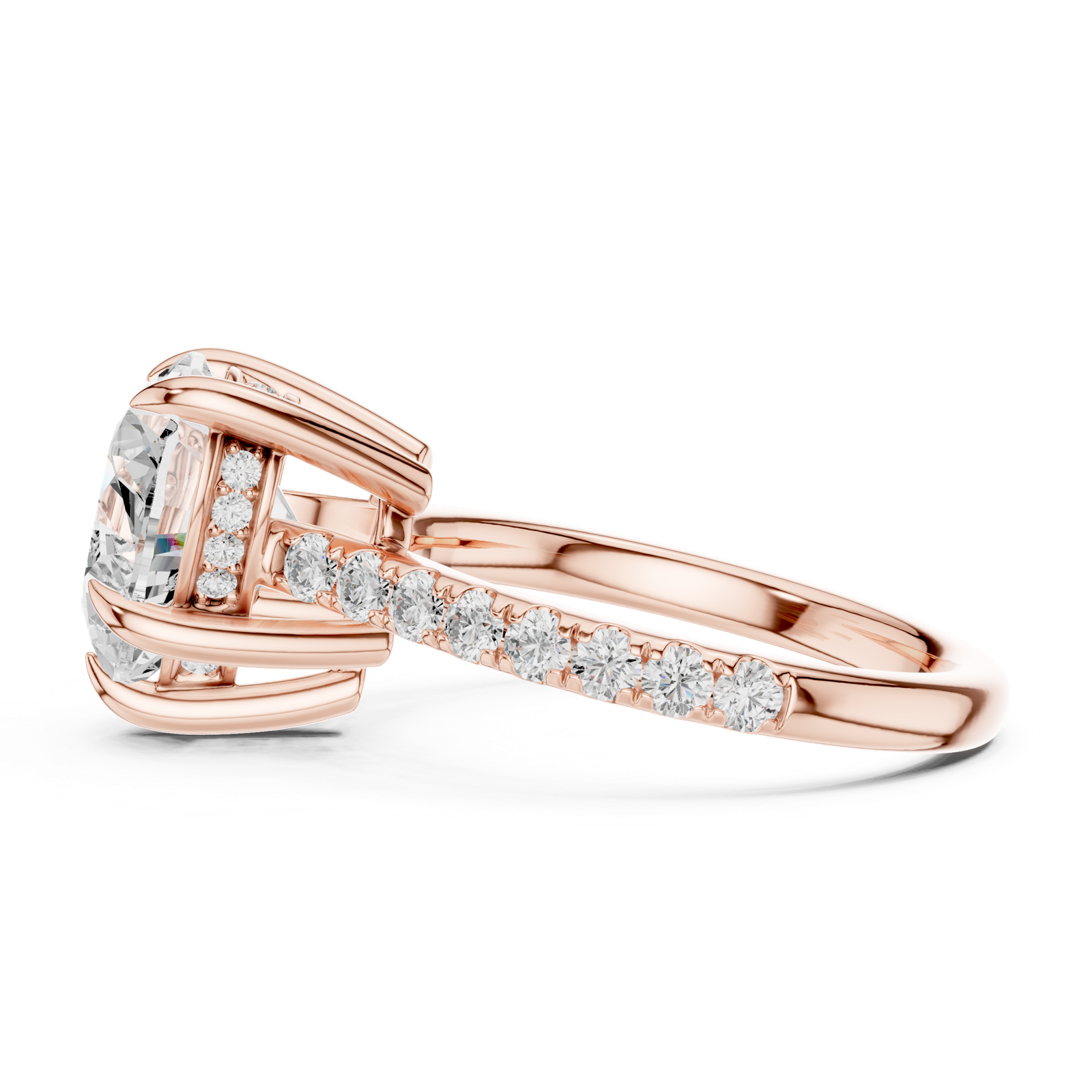 Gold Ring DDLR-1025, Rose Gold, view 3