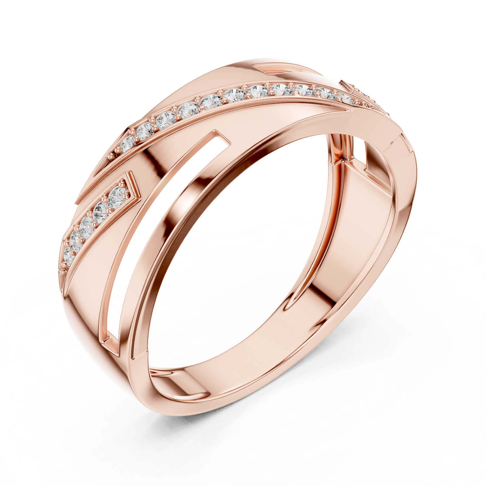 Gold Ring LR-01 (12), Rose Gold, view 2