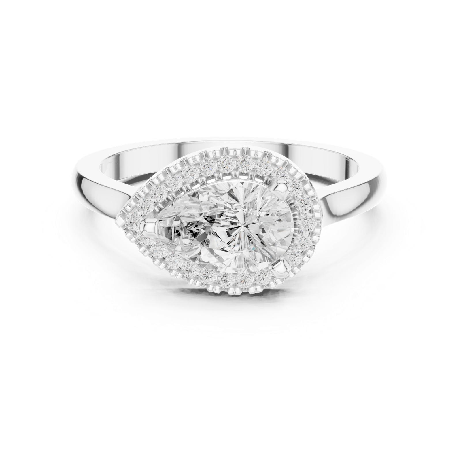 Gold Ring DDLR-346, White Gold, view 4