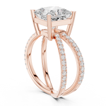 Gold Jewelry L36-25, Princess center stone, Rose Gold, view 1