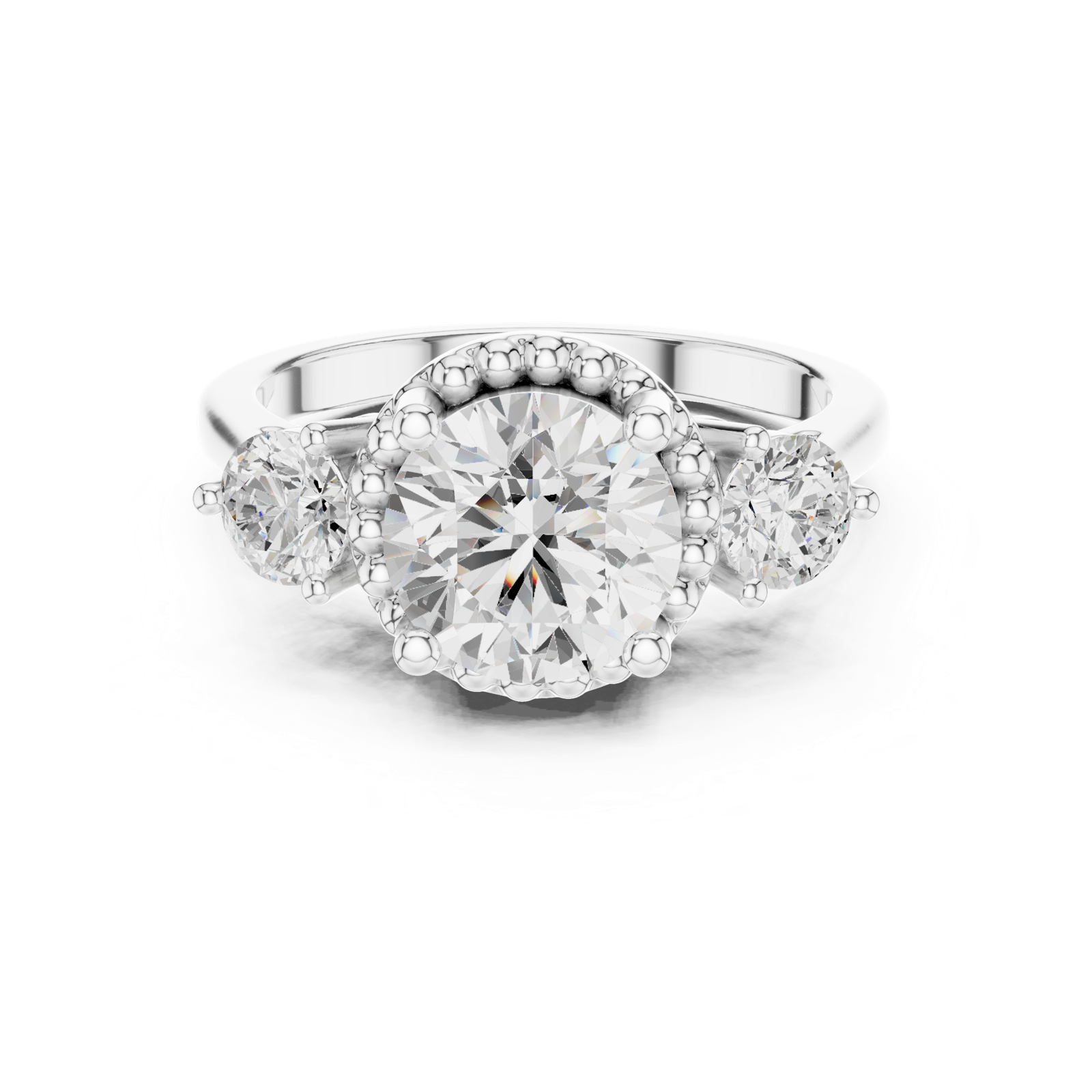 Gold Ring DDLR-276, White Gold, view 4
