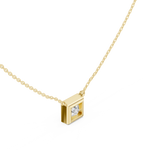 Gold Jewelry DDPO-007, Princess center stone, Yellow Gold, view 2