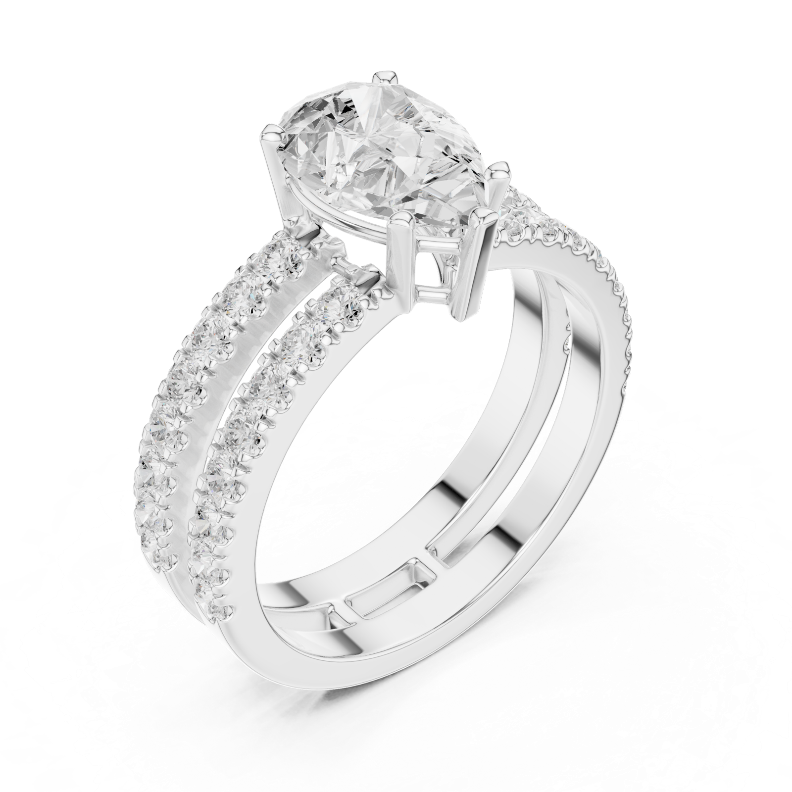 Gold Ring DDLR-1094, White Gold, view 2