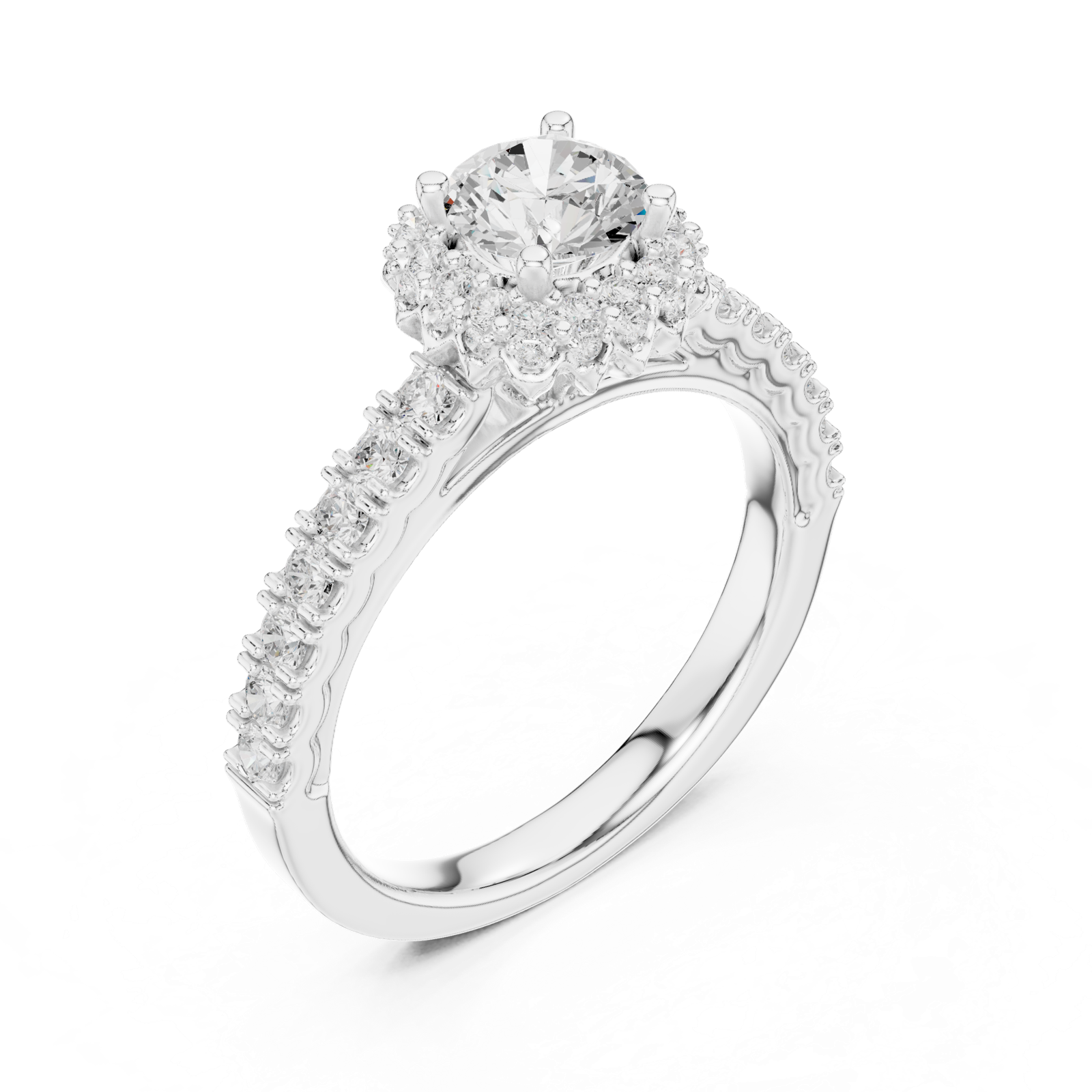 Gold Ring LR-0230, White Gold, view 2