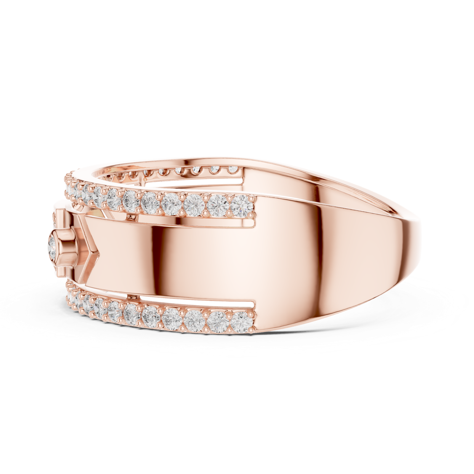 Gold Ring LR-01 (49), Rose Gold, view 3