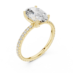 Gold Jewelry L36-16, Oval center stone, Yellow Gold, view 2