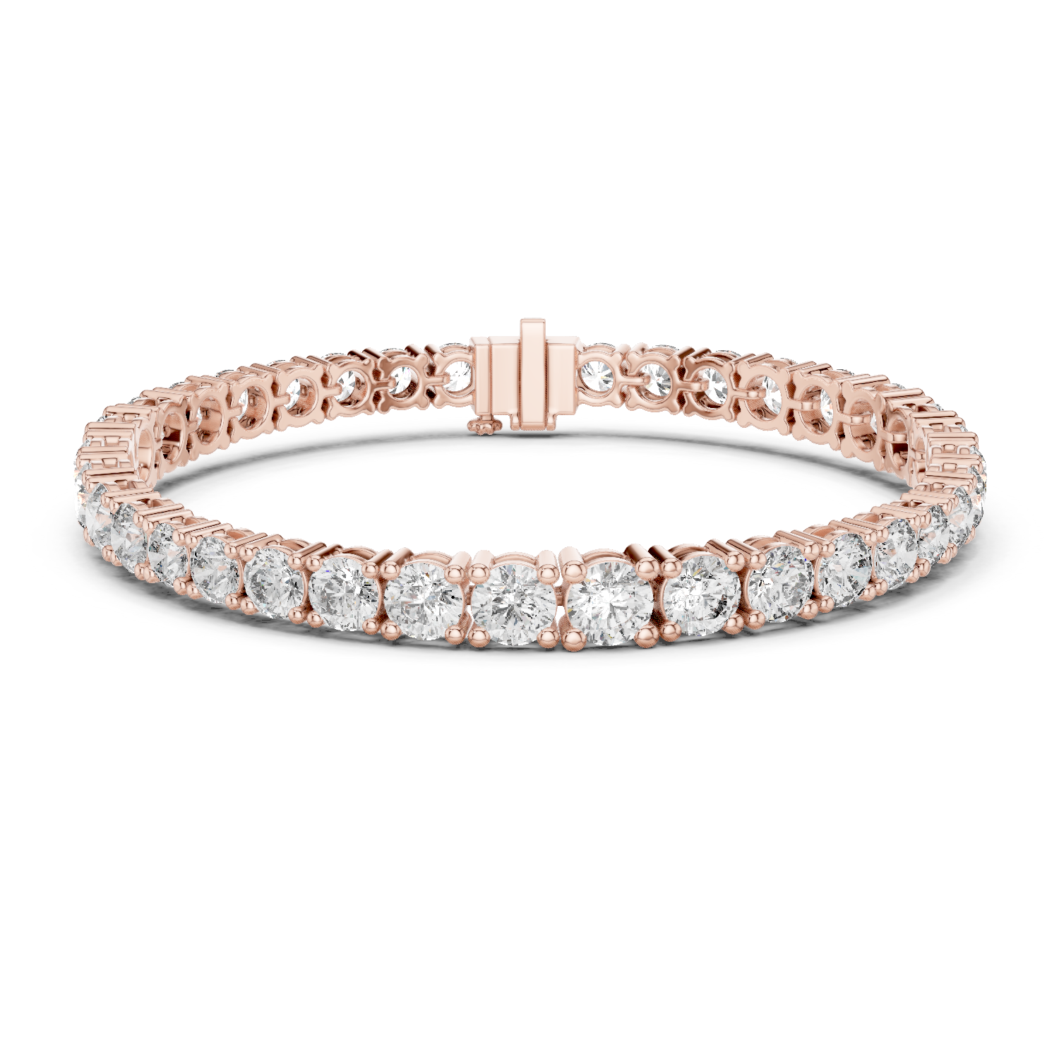 14K Solid Gold Lab Diamond Bracelet, Rose Gold