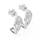 Gold Earrings L03-28, White Gold, view 2