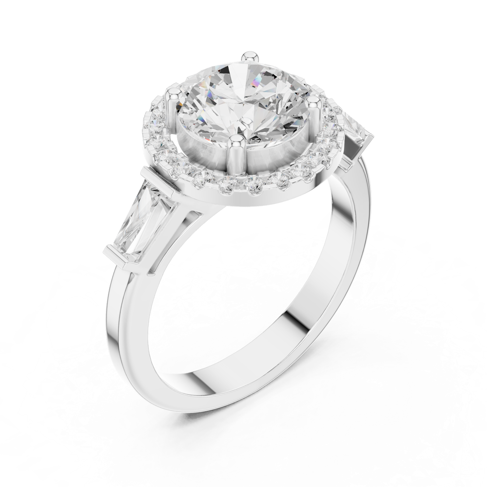 Gold Ring DDLR-342, White Gold, view 2