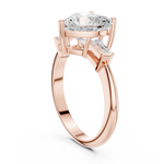 Gold Jewelry L35-67, Heart center stone, Rose Gold, view 1