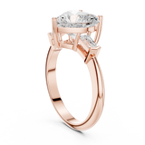 Gold Jewelry L35-67, Heart center stone, Rose Gold, view 1