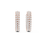 14K Solid Gold Lab Diamond Huggie Earrings, Rose Gold