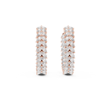 14K Solid Gold Lab Diamond Huggie Earrings, Rose Gold