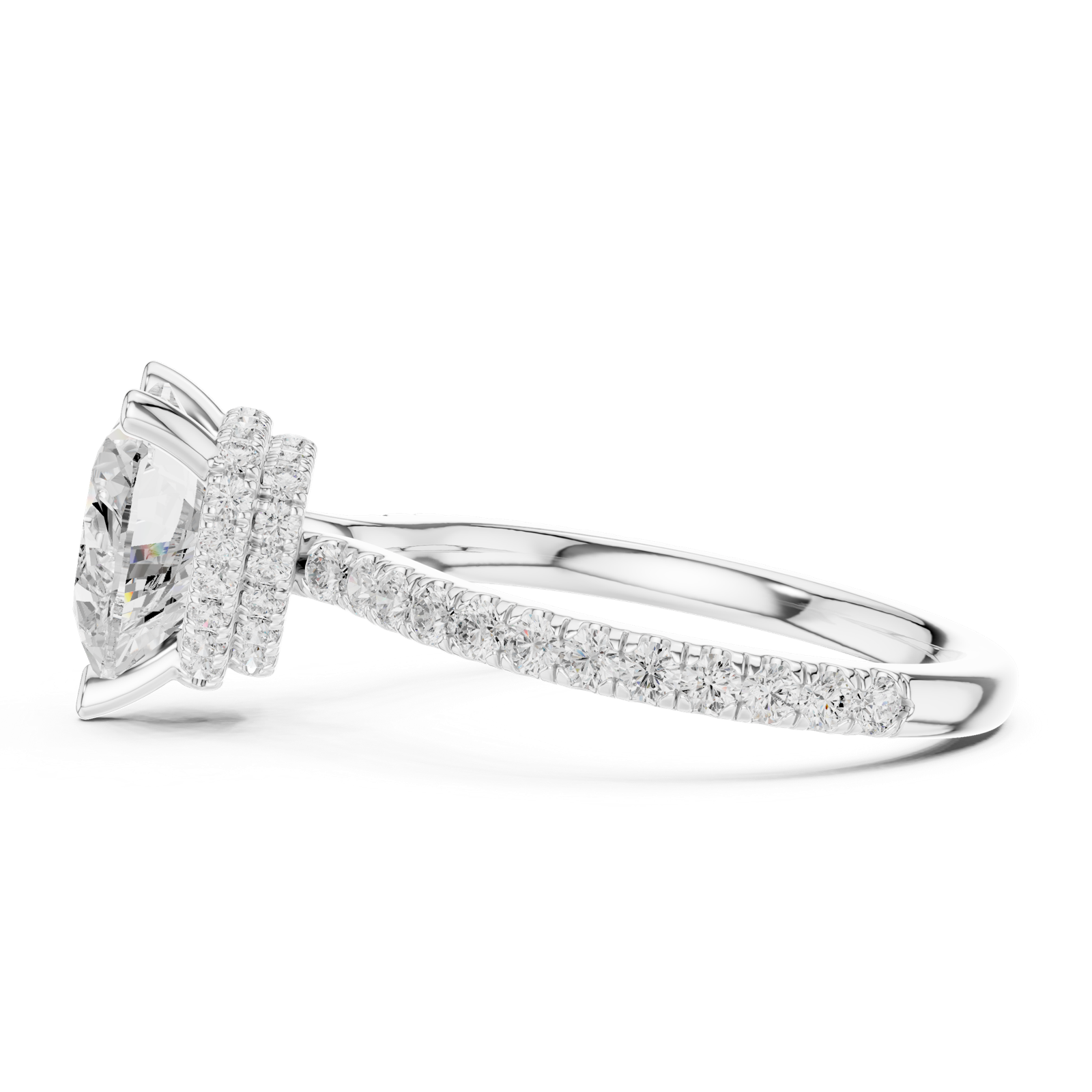 Gold Ring DDLR-1018, White Gold, view 3