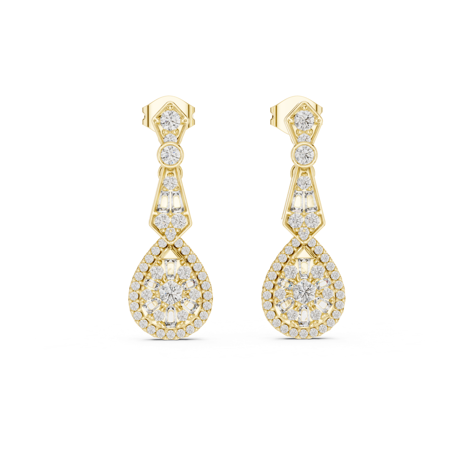 Gold Earrings GER-0377, Yellow Gold