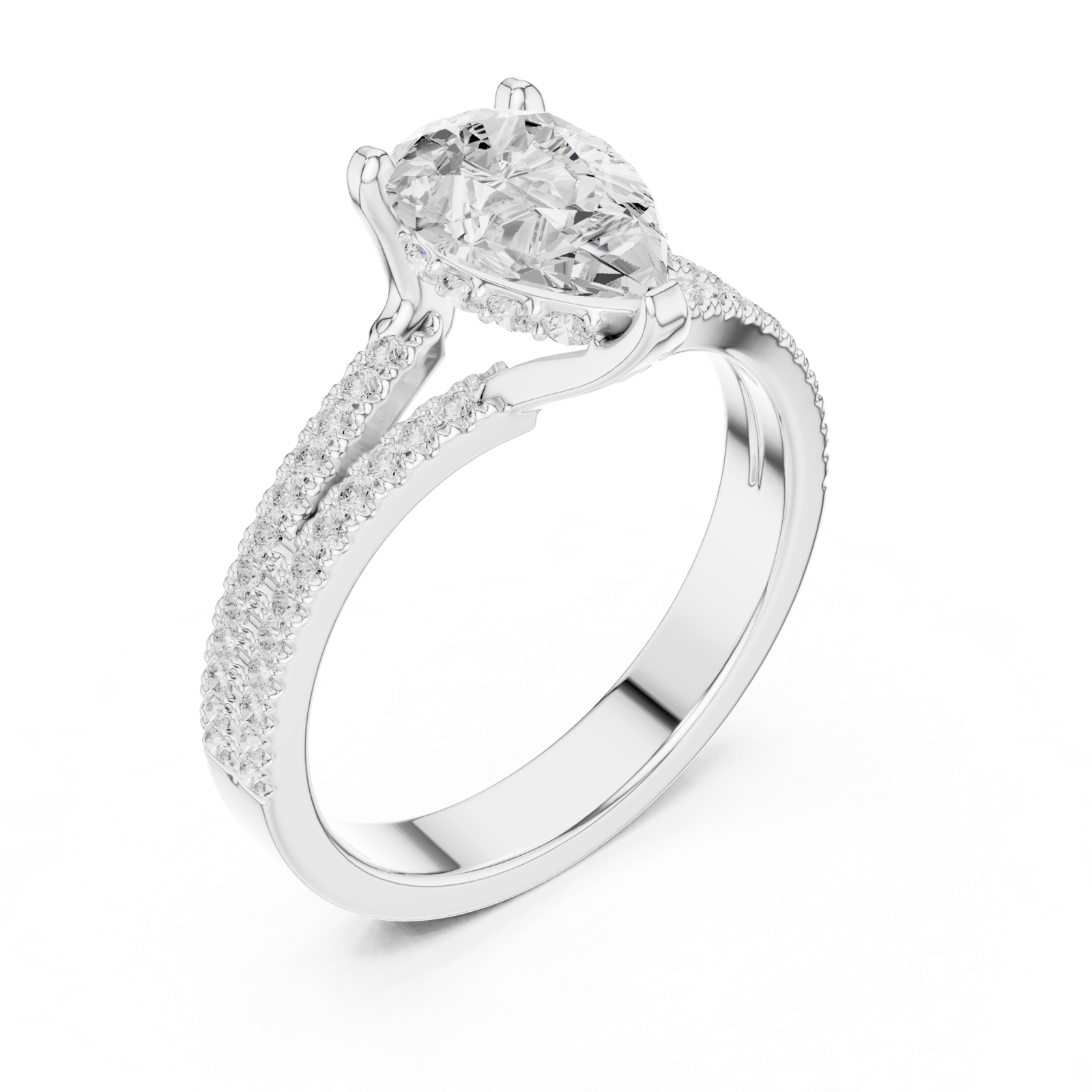 Gold Ring DDLR-1087-Z, White Gold, view 2