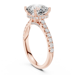 14K Solid Gold Lab Diamond Solitaire Ring, Rose Gold, view 1