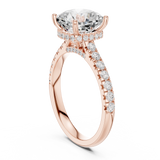 14K Solid Gold Lab Diamond Solitaire Ring, Rose Gold, view 1