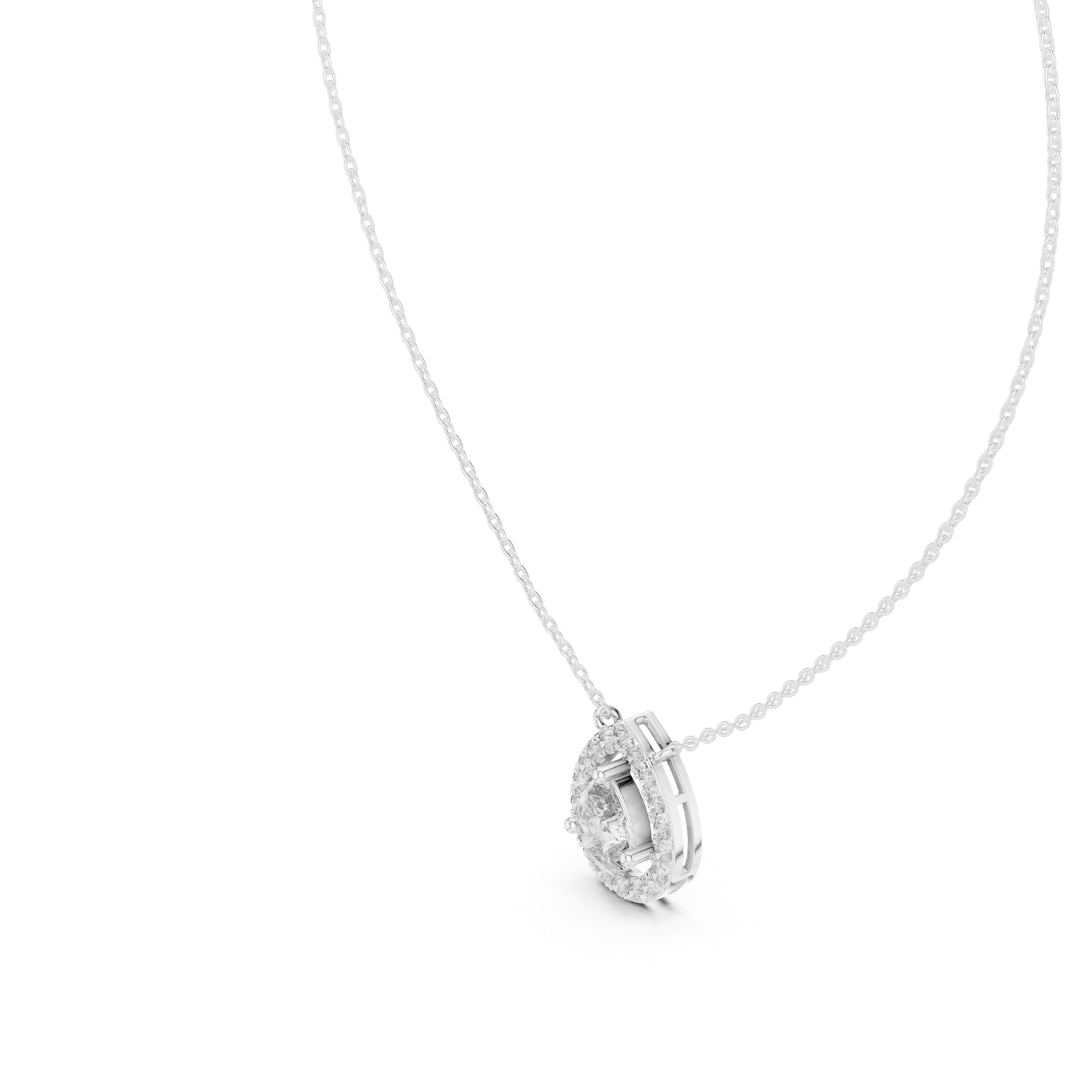 Gold Pendant GPD-0021, White Gold, view 2