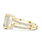 Gold Jewelry, Emerald center stone, Yellow Gold, view 3