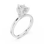 Gold Ring DDLR-176, Pear center stone, White Gold, view 2