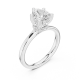 Gold Ring DDLR-176, Pear center stone, White Gold, view 2