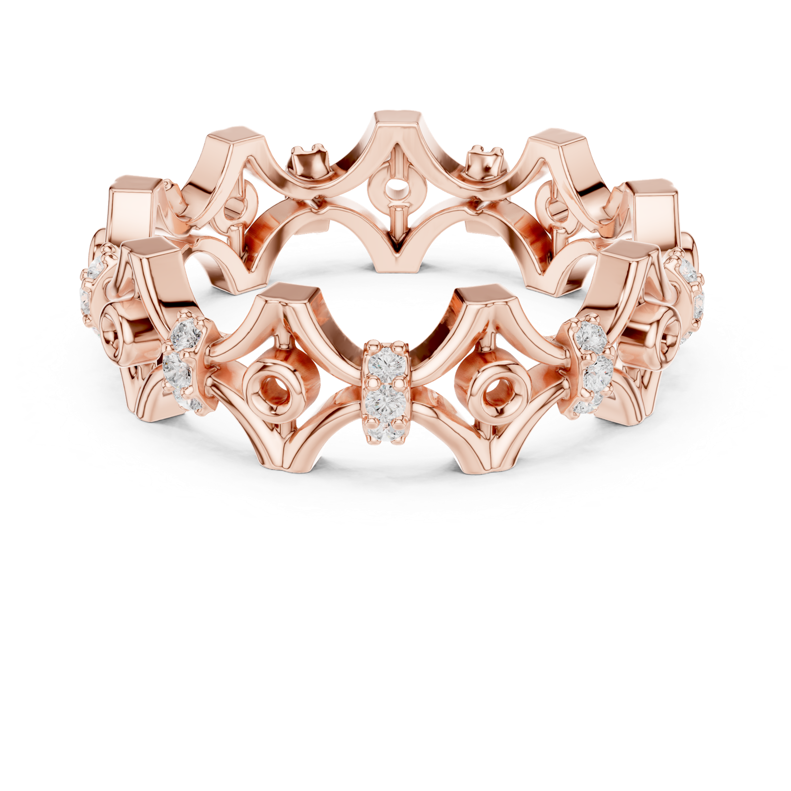 Gold Ring R47, Rose Gold, view 4