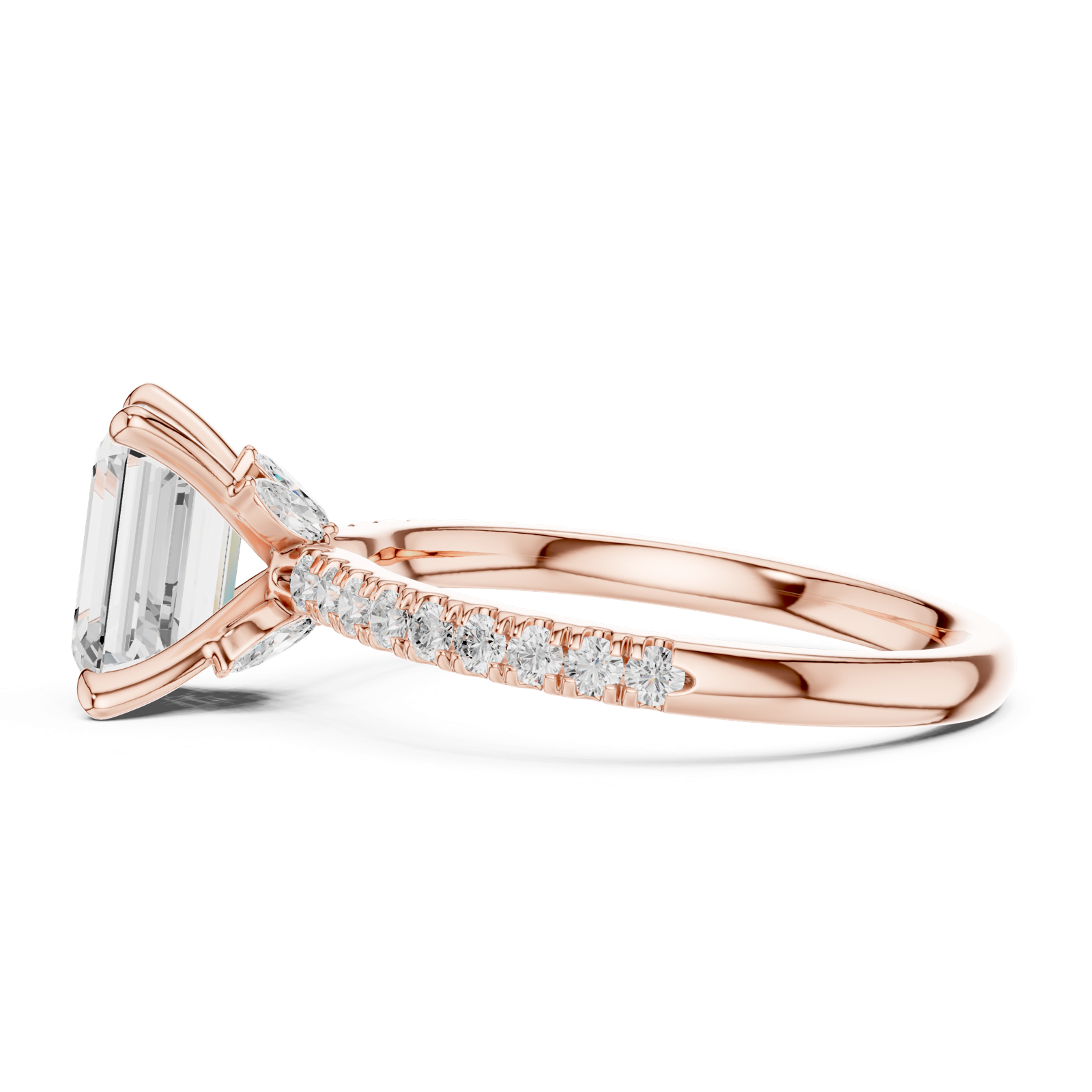 Gold Ring DDLR-1011, Rose Gold, view 3