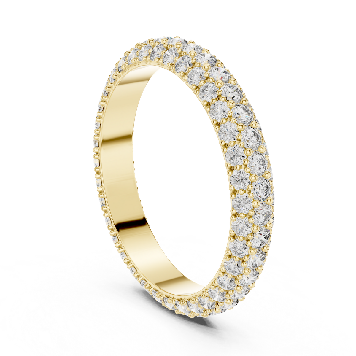 14K Solid Gold Lab Diamond Eternity Ring, Yellow Gold, view 1